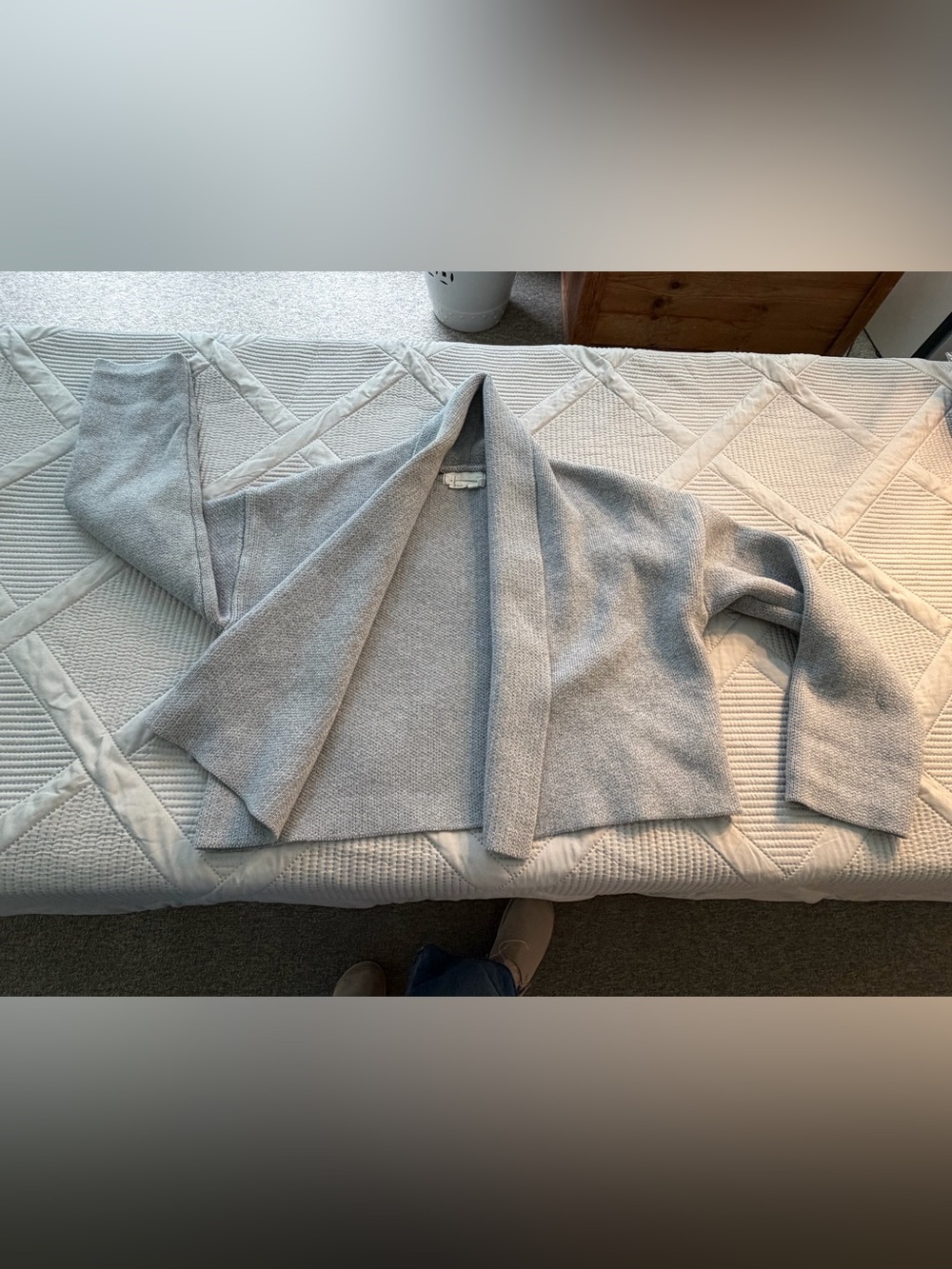 Anthropologie Cozy Gray Open-Front Women’s Yoga Cardigan One Size - Picture 9 of 9